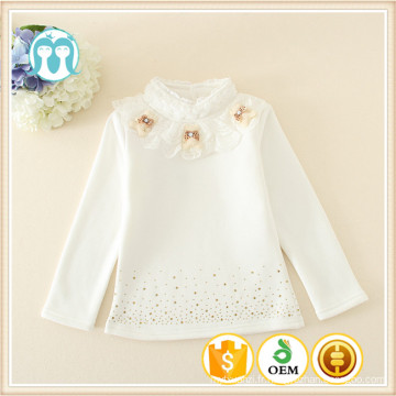 Chemisiers en gros chinois pour petite fille Chemise en bas avec appliques beaux ours pour enfants